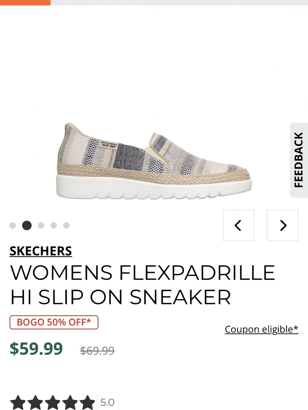 BOBS from Skechers Womens Flexpadrille Hi Serene Heights Sz 7 114521-NVMT NWOB